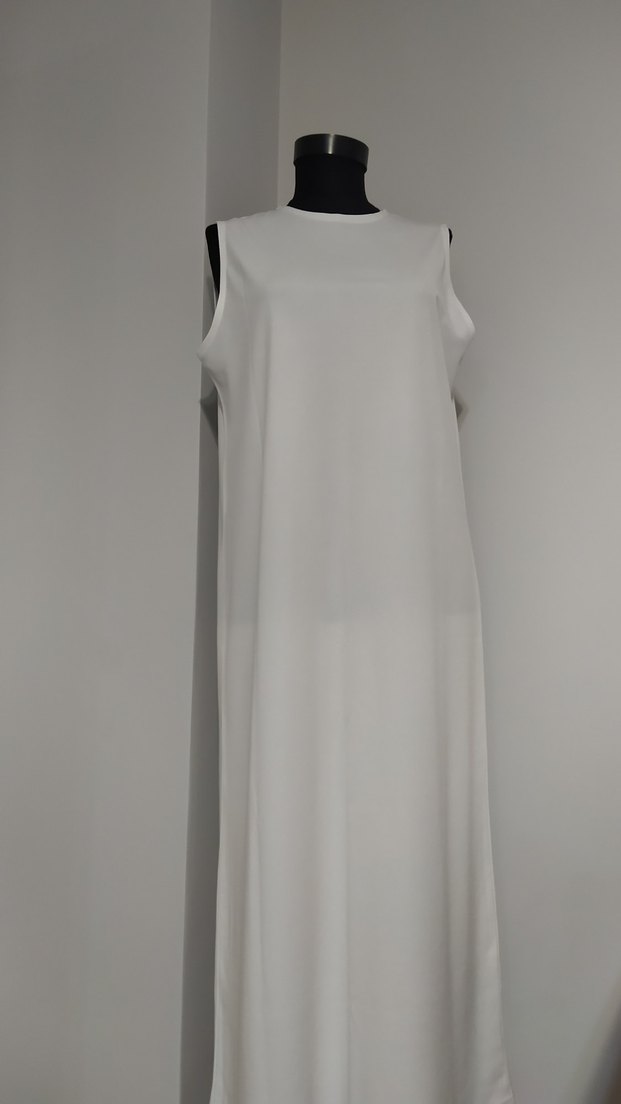 Beyaz içlik astar elbise - Görsel 3