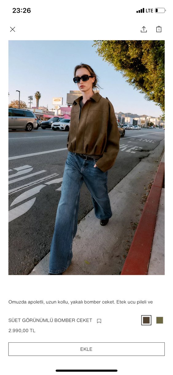 Kadın Kahverengi Süet Düğmeli Ceket - Görsel 2