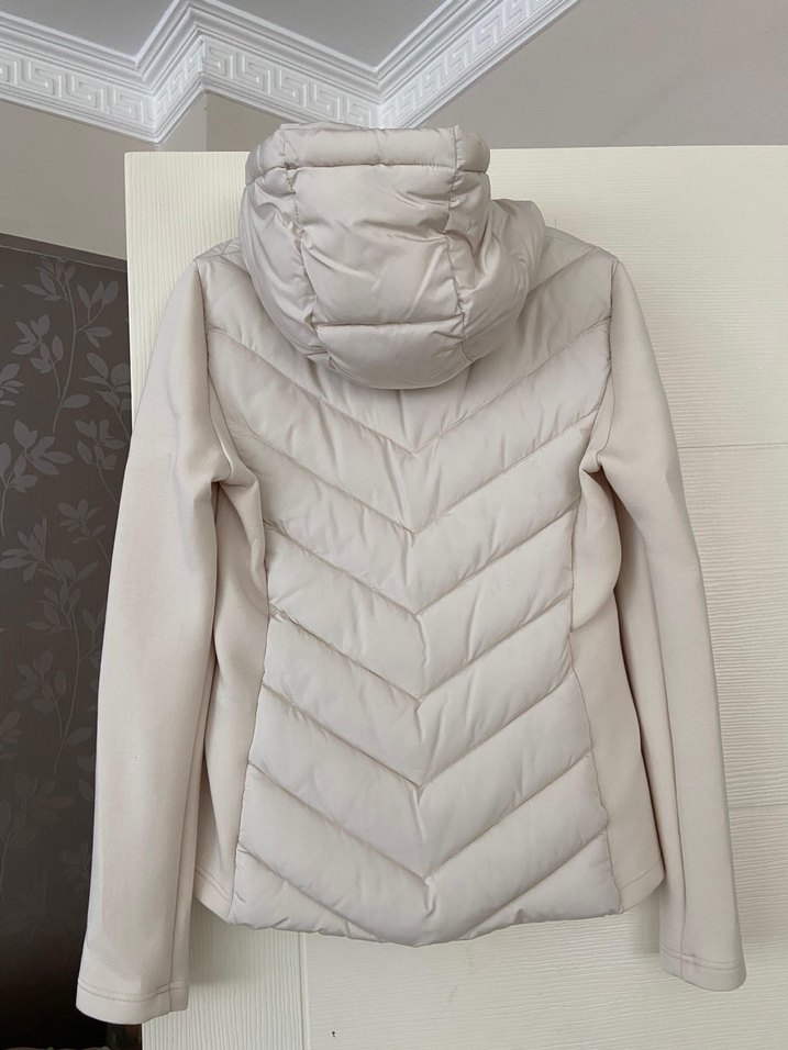 Beyaz Fermuarlı Midi Kadın Ceket - Görsel 2