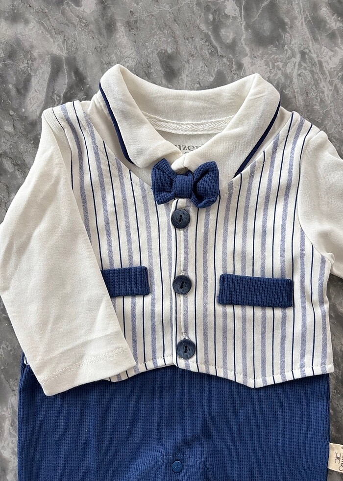 Papyon detaylı erkek tulum 0-3 ay - Görsel 2