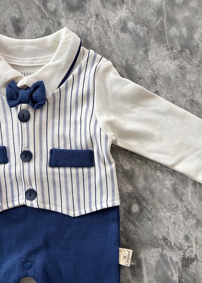 Papyon detaylı erkek tulum 0-3 ay - Görsel 3