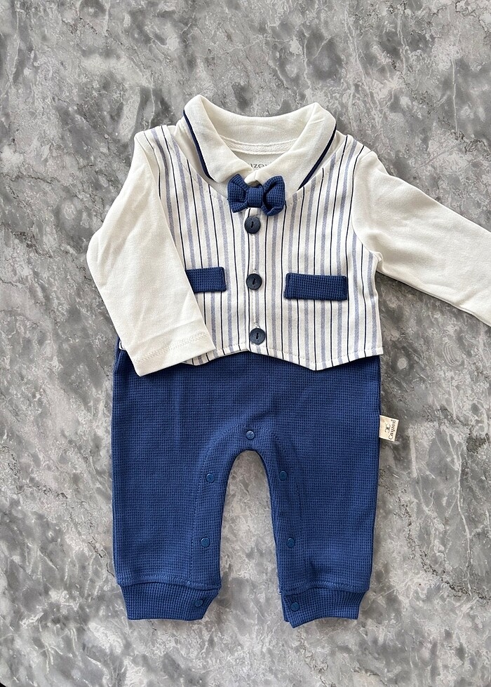 Papyon detaylı erkek tulum 0-3 ay - Görsel 4