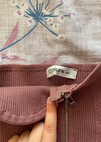 Dilvin Fermuarlı Straplez Triko Crop