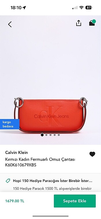  Beden Calvin Klein çanta