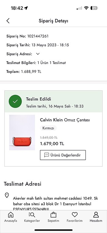  Beden kırmızı Renk Calvin Klein çanta