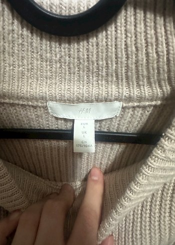 H&M Bej Örme Boğazlı Kadın Kazak &M