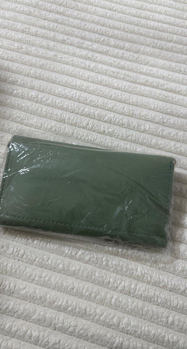 Gri Yeşil Deri Fermuarlı Kadın Cüzdanı - Görsel 2