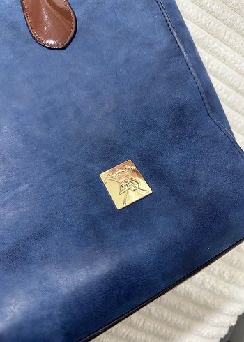 Klasik Şıklıkta Mavi-Taba Kadın Süet Çanta - Görsel 3