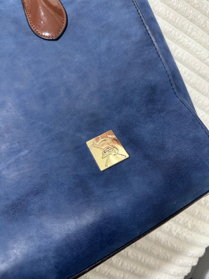 Klasik Şıklıkta Mavi-Taba Kadın Süet Çanta - Görsel 3