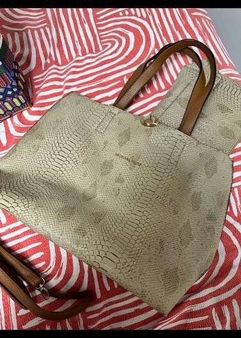 Kahverengi Yılan Derisi Desenli Kadın Çanta - Görsel 2