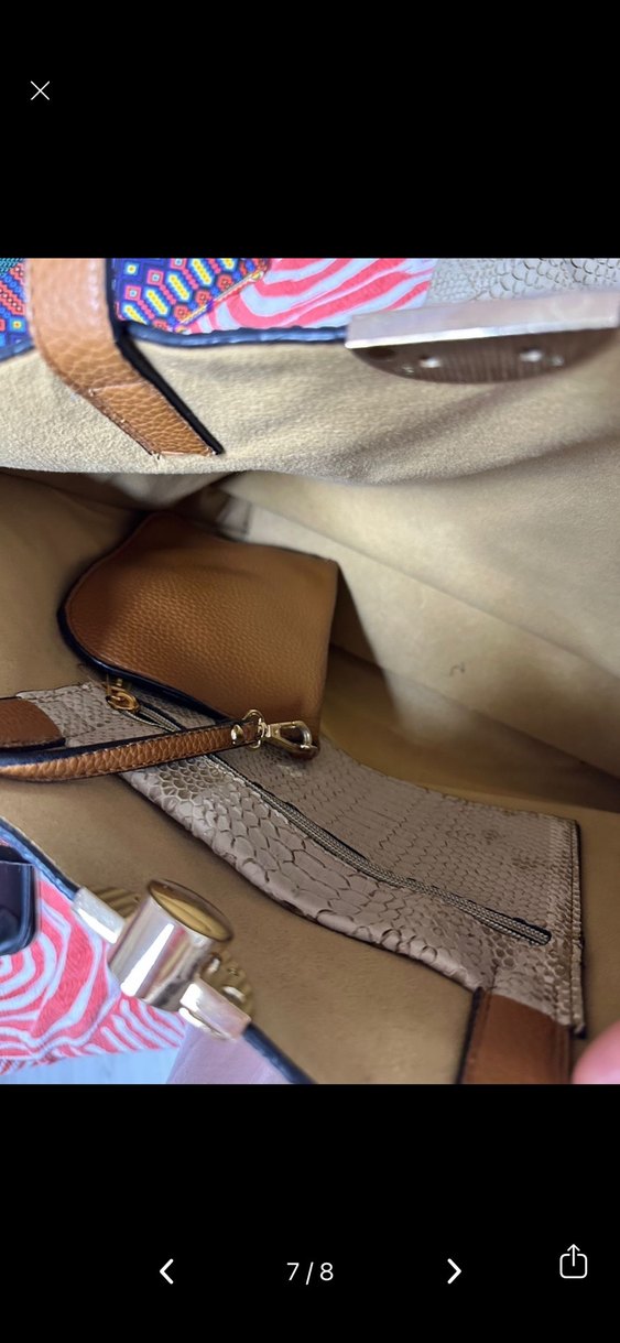 Kahverengi Yılan Derisi Desenli Kadın Çanta - Görsel 5