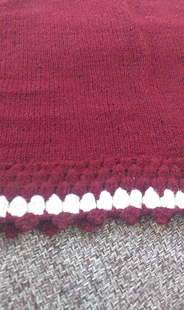 Bordo Örgü Çocuk el örgüsü elbezi - Görsel 2