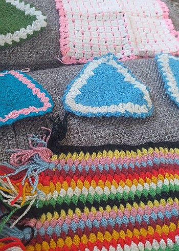 Çok Renkli Örgü Banyo Süngeri Seti - Görsel 2