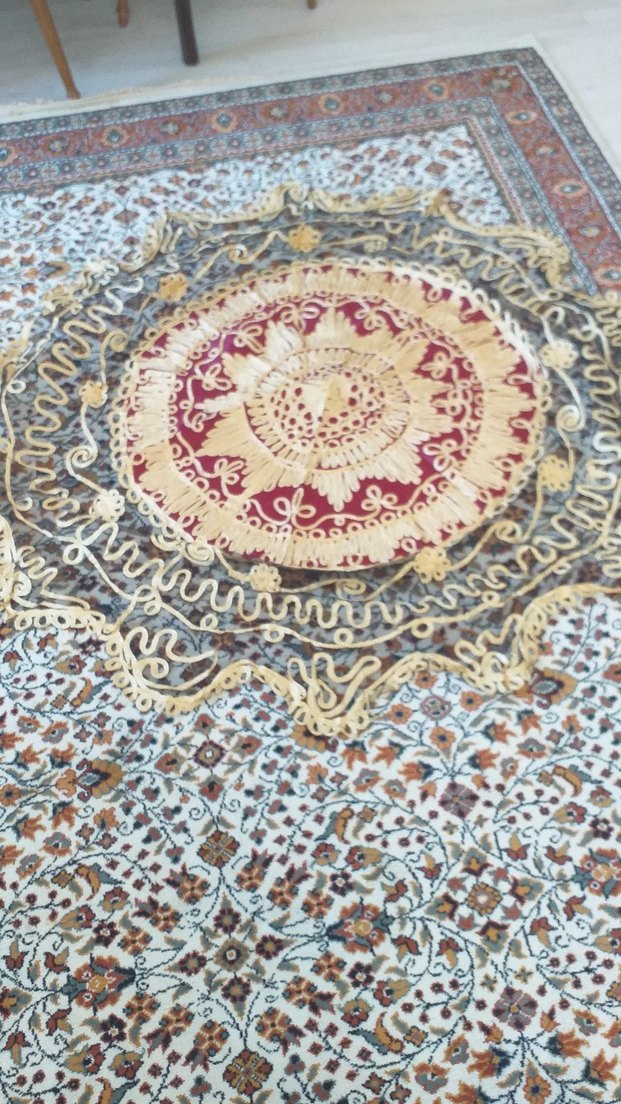 Bordo İşlemeli Bohem Masa Örtüsü - Görsel 2