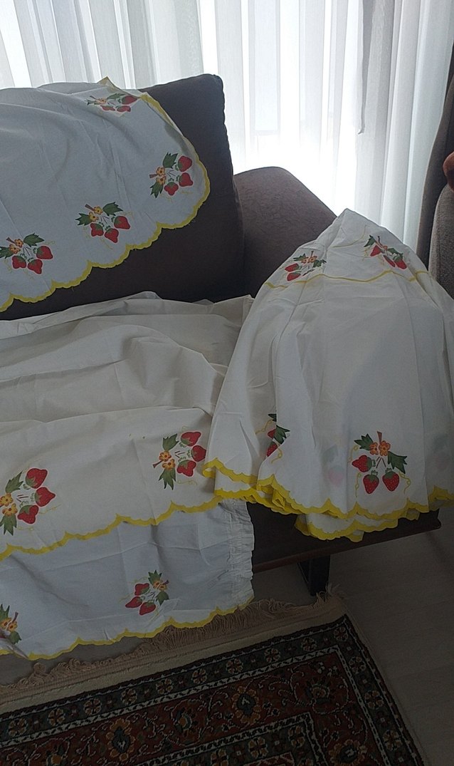 Nakışlı Beyaz Mutfak petdesi - Görsel 2