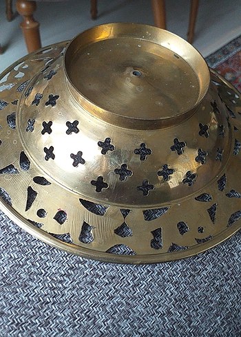 Renkli İşlemeli Metal Dekoratif Tabak - Görsel 3