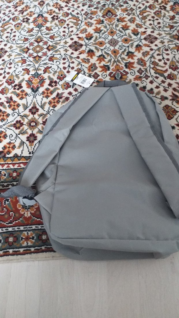 Gri Kadın Sırt Çantası, Fermuarlı, Minimalist - Görsel 2