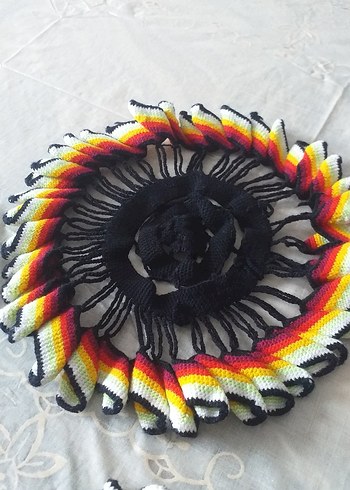 Elde Örülmüş Renkli Dekoratif Tabak Altlıkları - Görsel 3