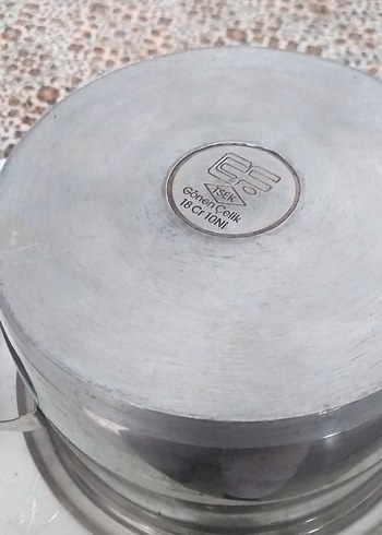 Gri Kapaklı Paslanmaz Çelik Tencere - Görsel 3