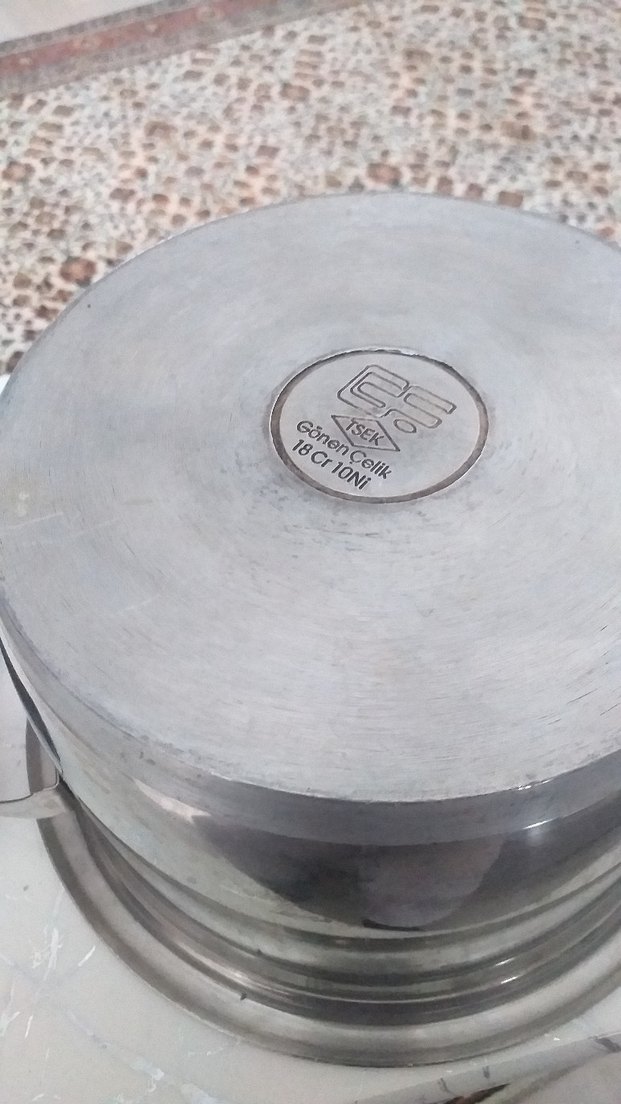 Gri Kapaklı Paslanmaz Çelik Tencere - Görsel 3