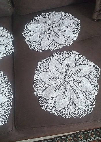 El Yapımı Beyaz Dantel Peçeteler - Görsel 3