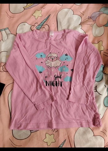 Beyaz Baskılı Uzun Kollu Kız Gömlek - Görsel 4