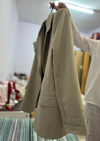 38 Beden ten rengi Renk vizon Kadın Düğmeli Normal Boy Blazer Ceket