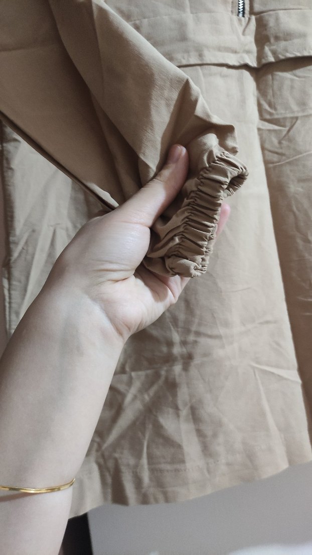 Bej Midi Ceket Fermuarlı - Görsel 4