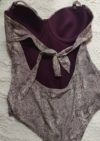 Yılan Desenli Dantelli Strappy Mayo - Görsel 2