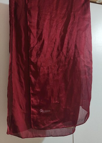 Bordo Parlak Kadın Şal - Görsel 3