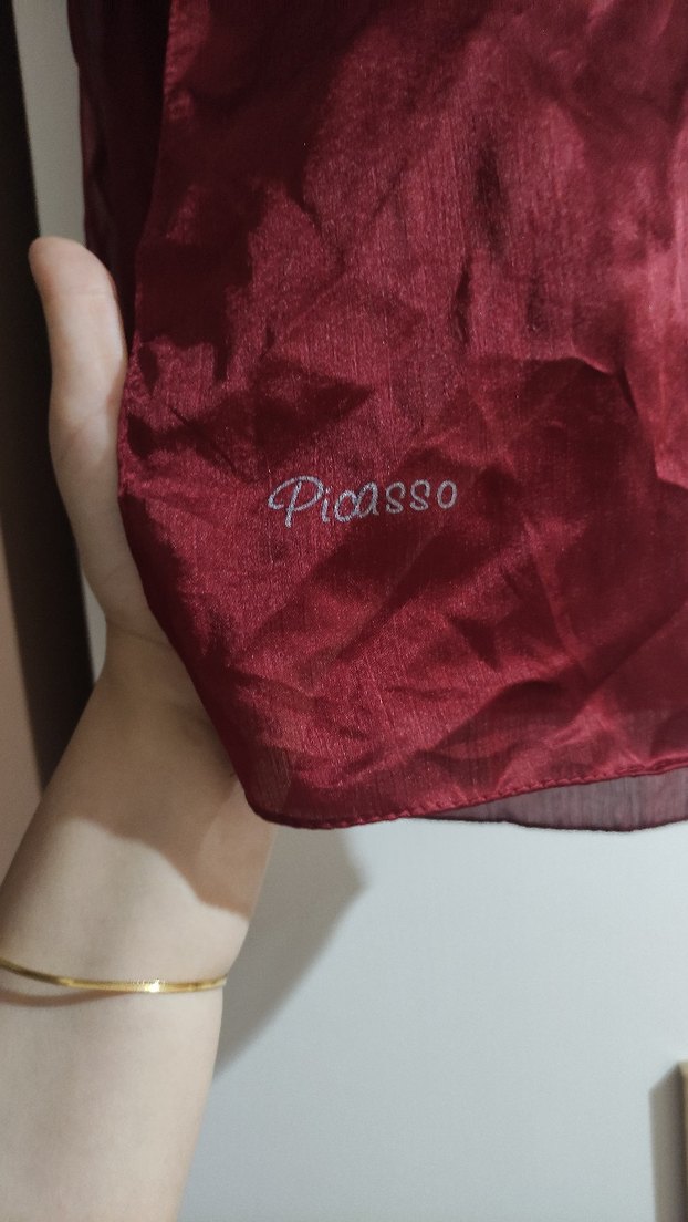 Bordo Parlak Kadın Şal - Görsel 2