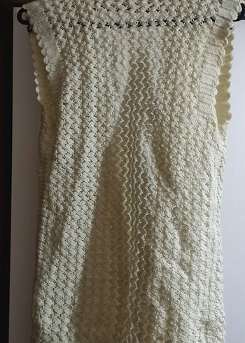 Beyaz Örgü Kadın Şal - Görsel 3