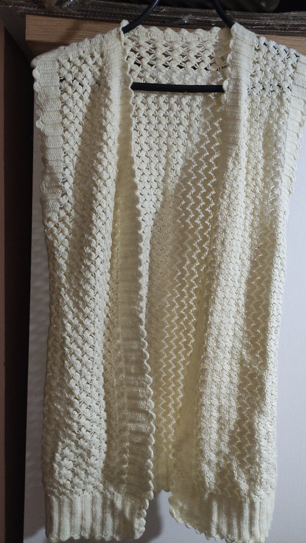 Beyaz Örgü Kadın Şal - Görsel 2