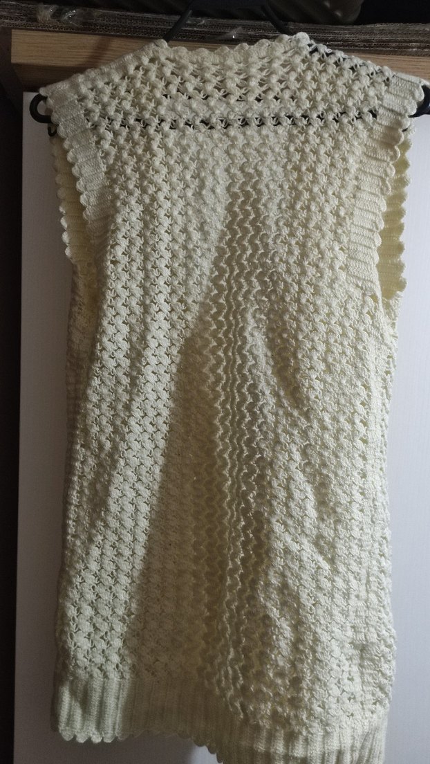 Beyaz Örgü Kadın Şal - Görsel 3