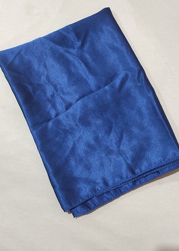 Kadın Parlak Mavi İpek Şal - Görsel 2