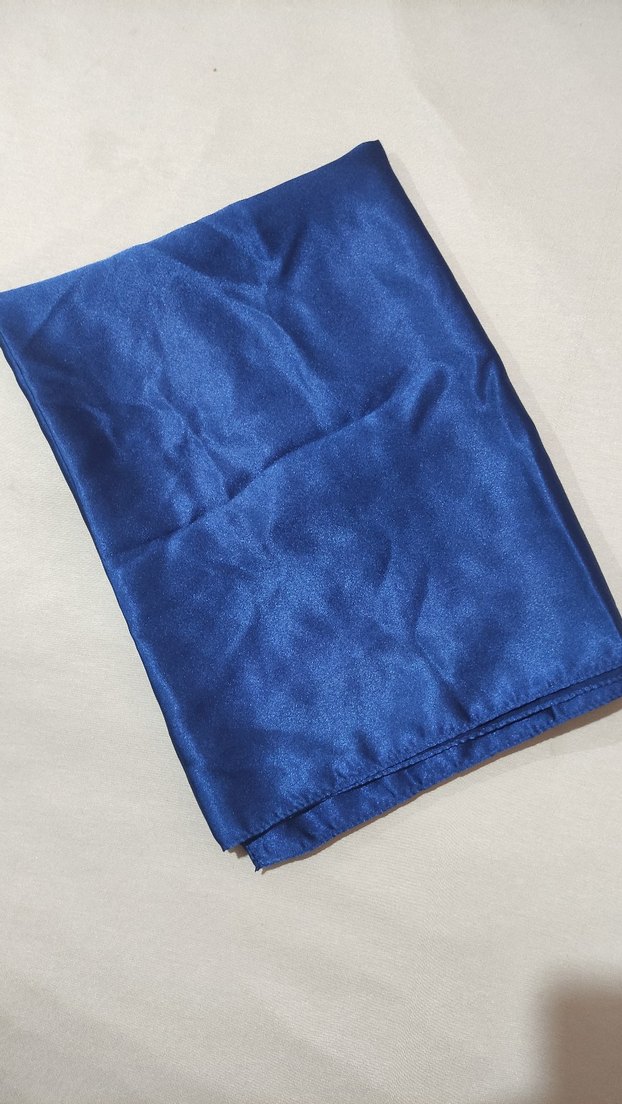 Kadın Parlak Mavi İpek Şal - Görsel 2