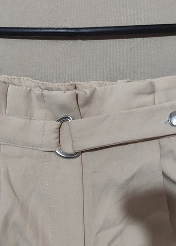 Bej Keten Kadın Kumaş Pantolon - Görsel 3