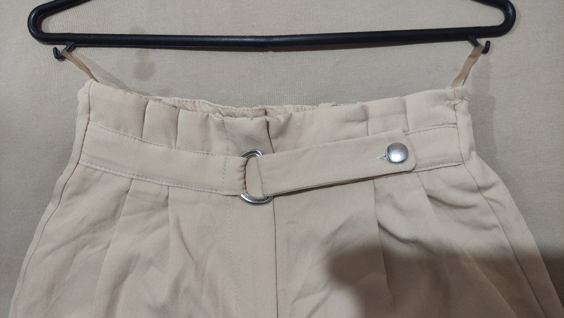 Bej Keten Kadın Kumaş Pantolon - Görsel 3