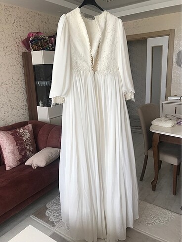 38 Beden beyaz Renk Gelinlik/ nikah elbisesi