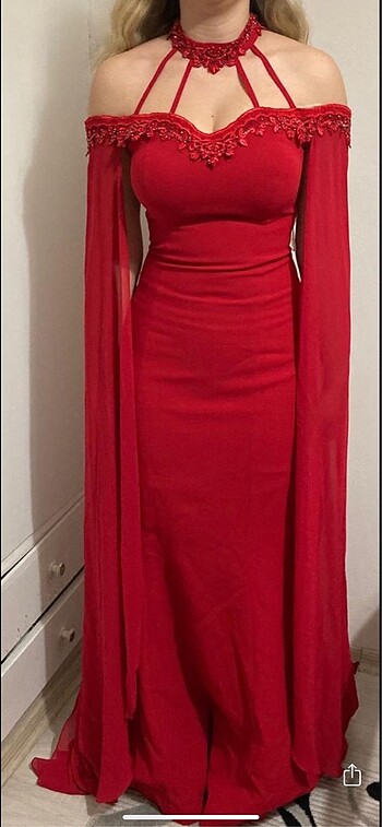 Kırmızı kına elbisesi - Görsel 3