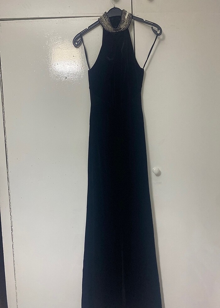 Kadife abiye elbise - Görsel 4