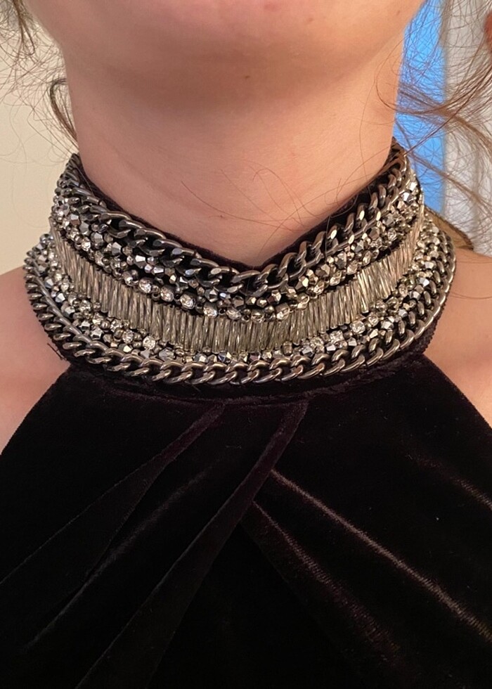 Kadife abiye elbise - Görsel 5