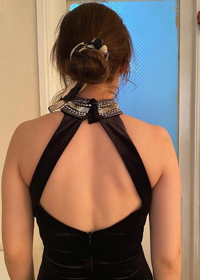 Kadife abiye elbise - Görsel 2