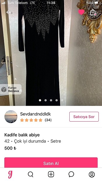 kadife abiye
