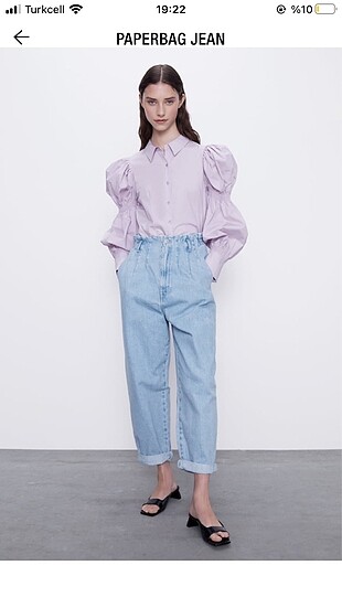 Zara marka paperbag jean.