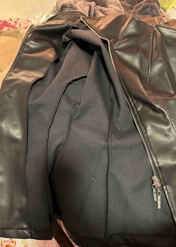 Siyah Belden Oturtmalı Deri Ceket - Görsel 5