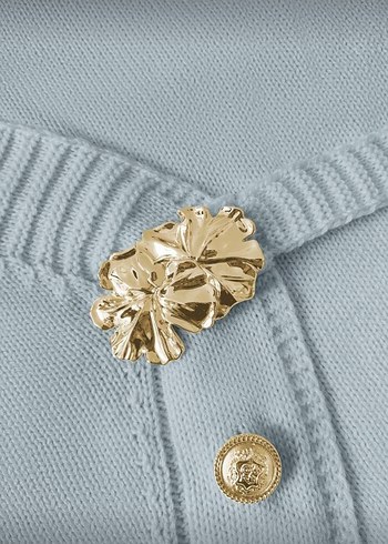 Mavi Düğmeli Triko Kadın Takım - Görsel 5