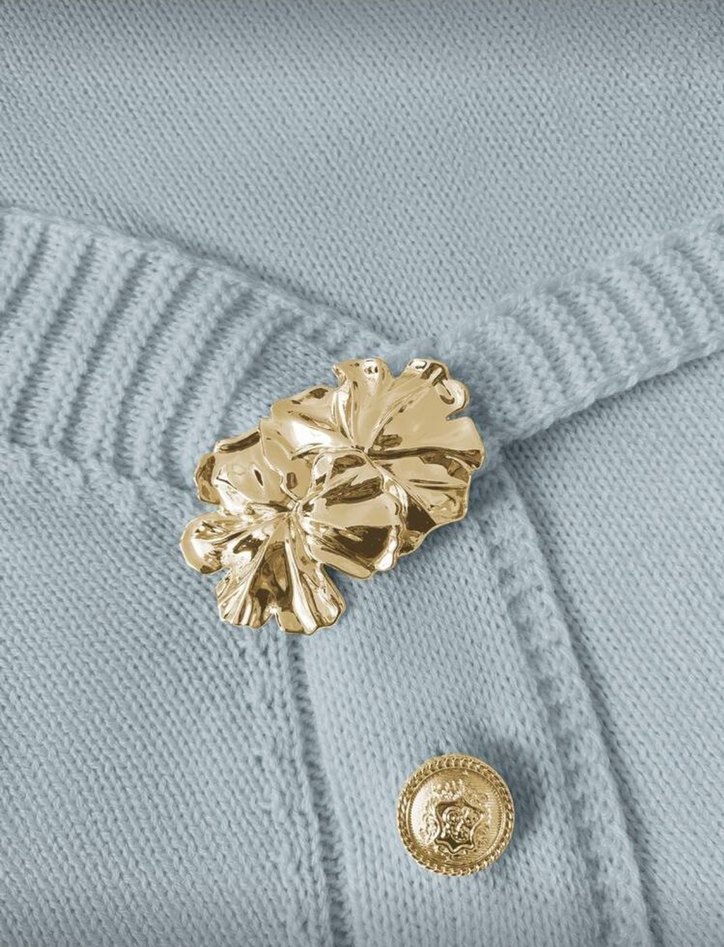 Mavi Düğmeli Triko Kadın Takım - Görsel 5