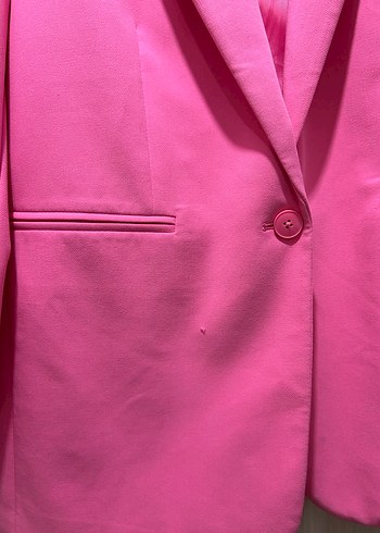 Pembe Düğmeli Kadın Blazer Ceket - Görsel 3