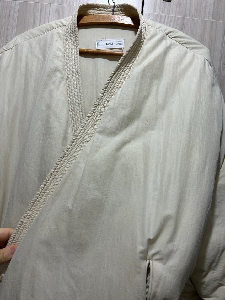 Beyaz Keten Kuşaklı Midi Ceket mont - Görsel 5